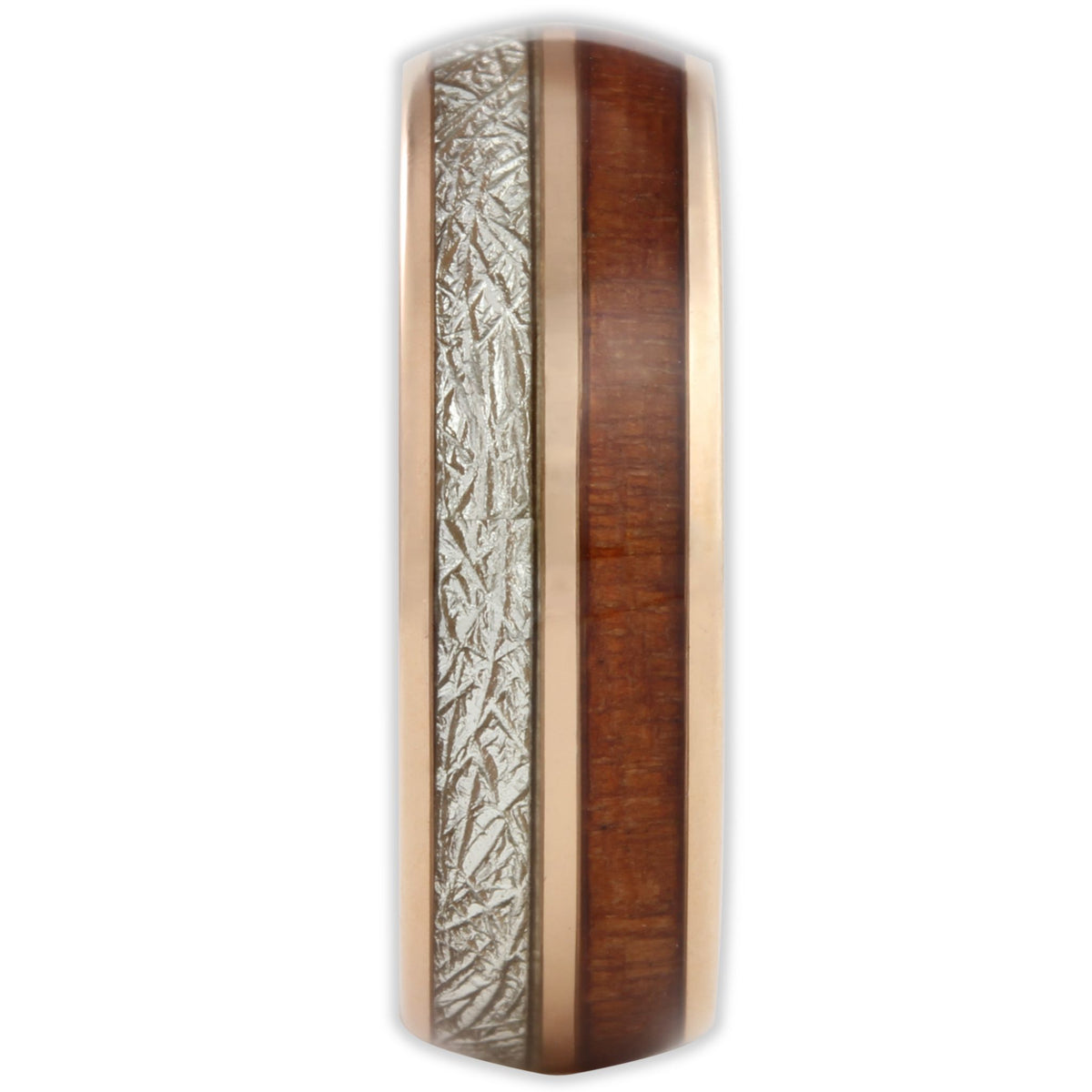 The Rose Gold Wood and Steel 8mm Wonder Ring