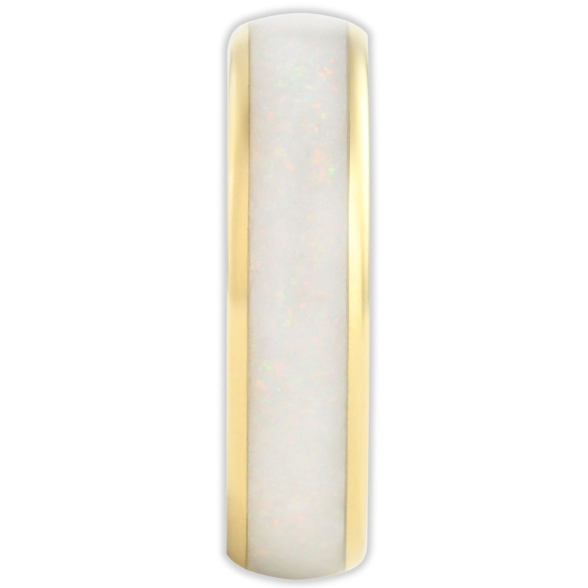 The Golden White Opal 6mm Wonder Ring Size M - Clearance 1076