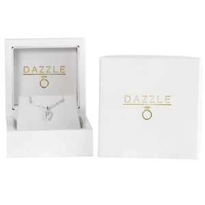 White Gold 1ct Pear Drop Moissanite Silver Dazzle Pendant Necklace