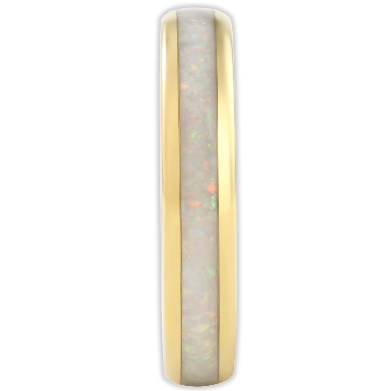 The Golden White Opal 4mm Wonder Ring Size U - Clearance 1132