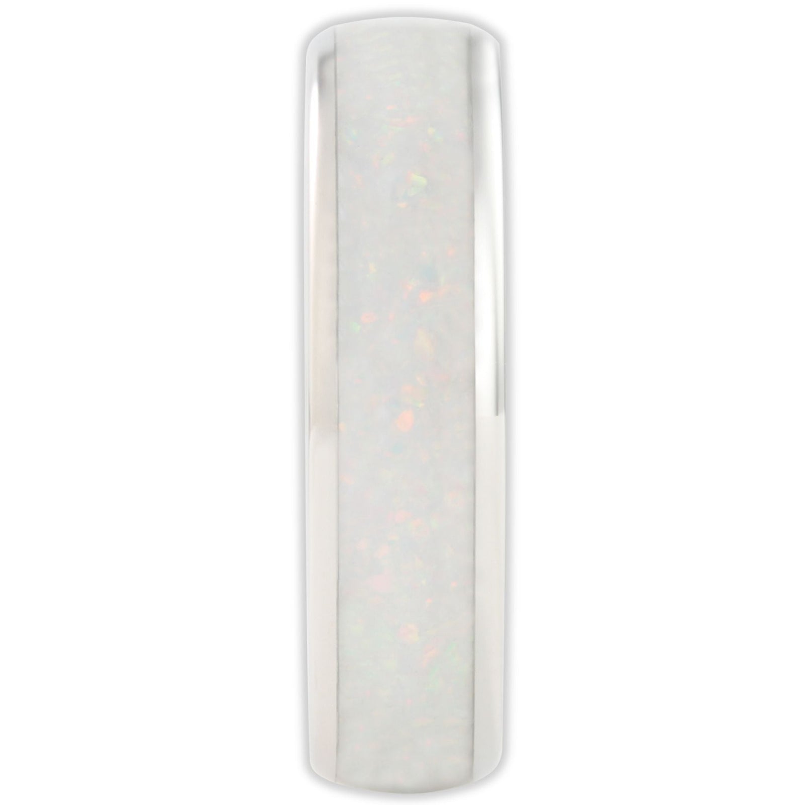 The White Gold White Opal 6mm Wonder Ring Size S - Clearance 1169