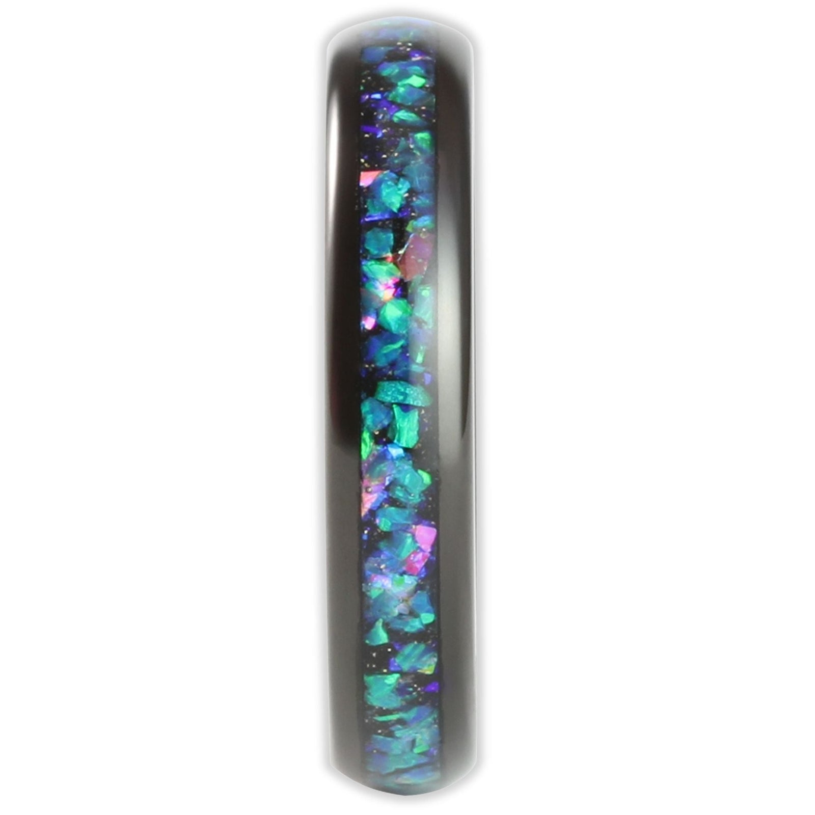 The Black Opal 4mm Wonder Ring Size O - Clearance 