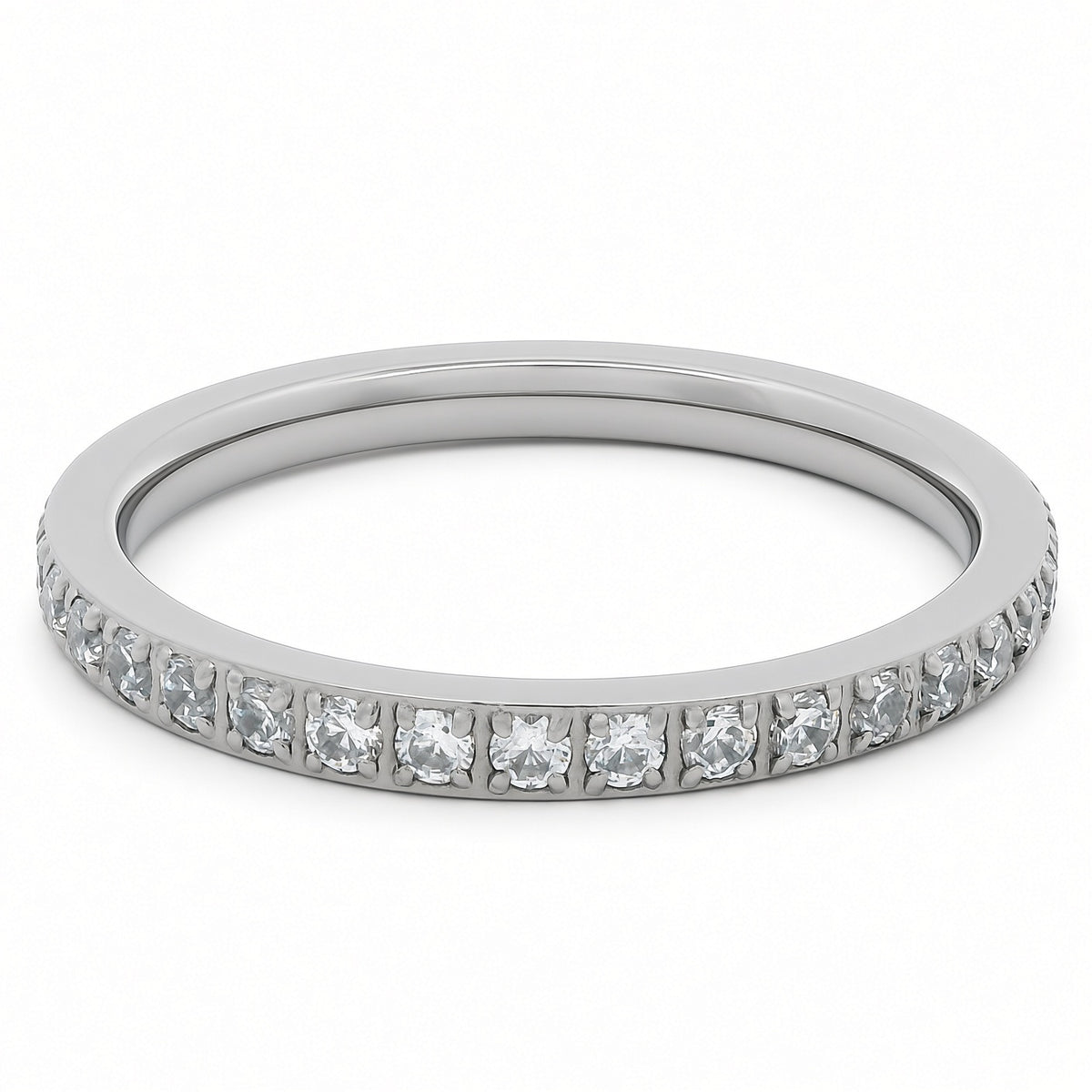 2mm Original Titanium Full Glitz Eternity Ring | Cubic Zirconia Stacking Ring