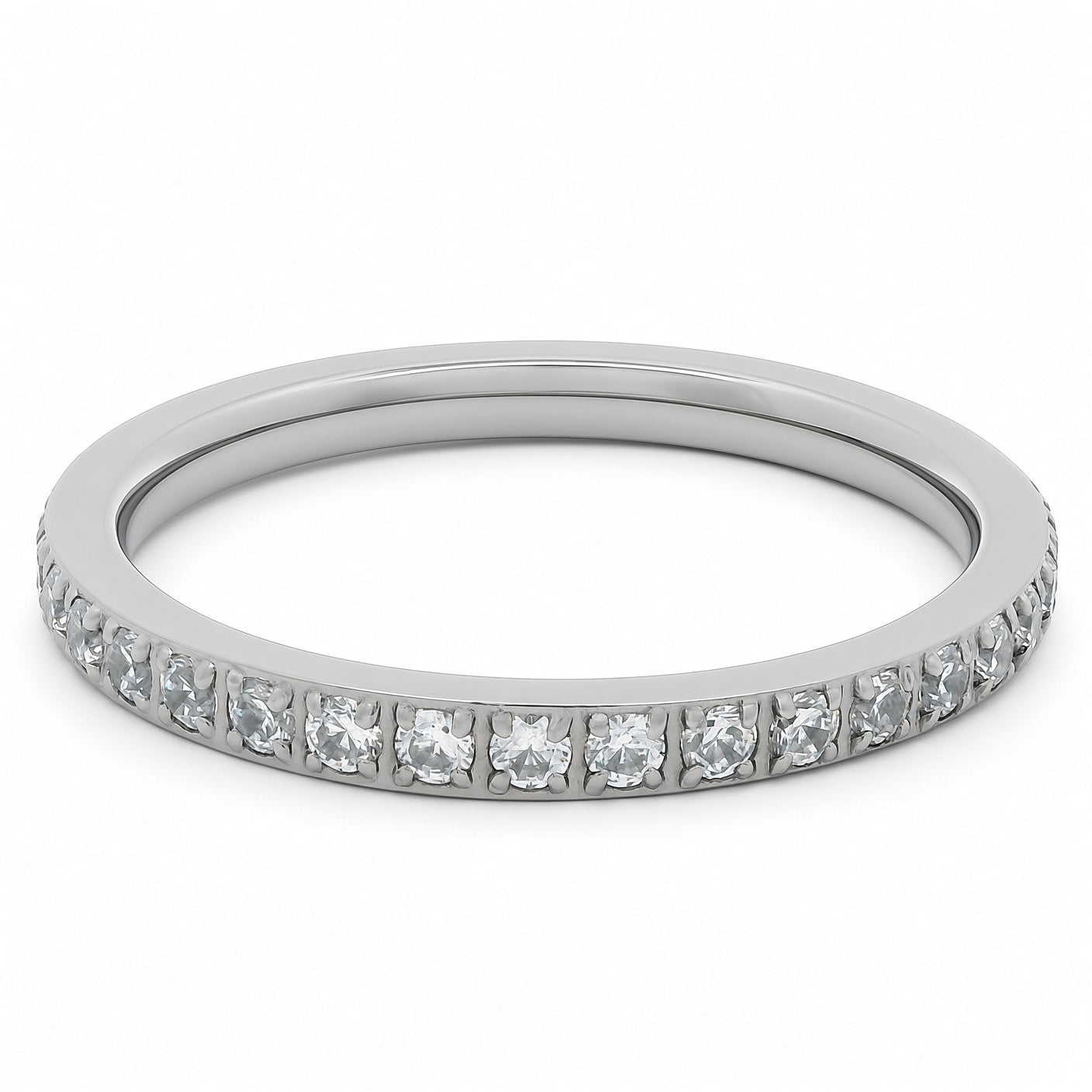 2mm Original Titanium Full Glitz Eternity Ring | Cubic Zirconia Stacking Ring