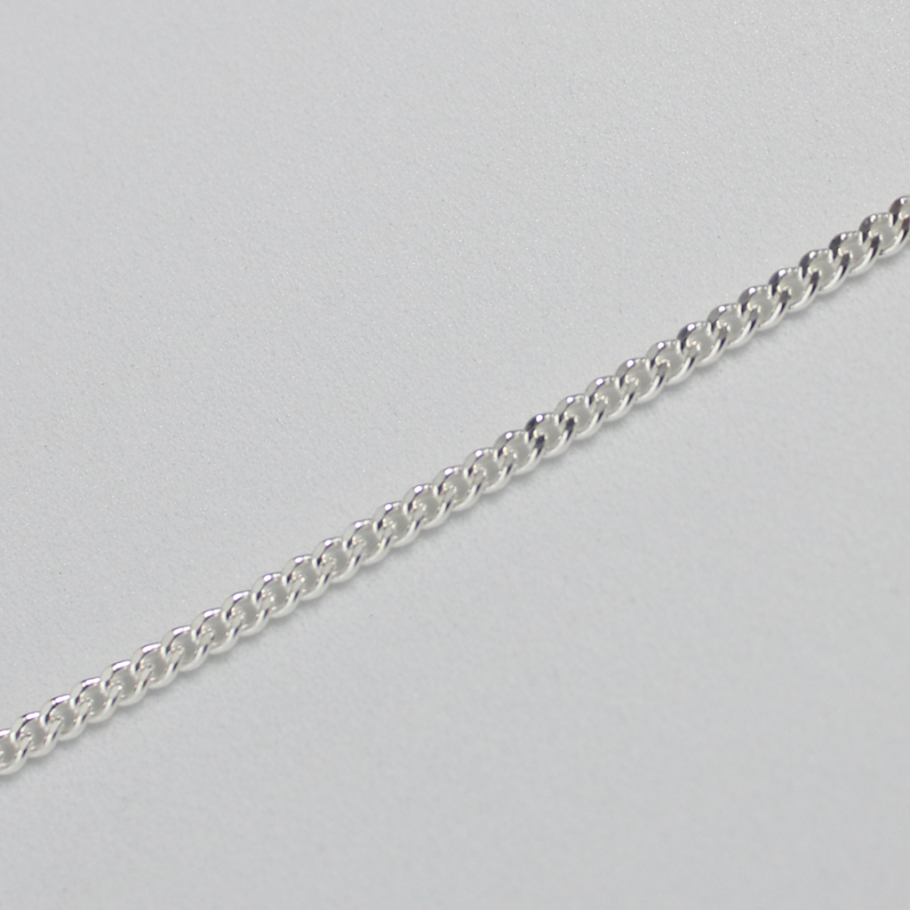 Sterling 2.1mm Diamond Cut Curb Chain Necklace