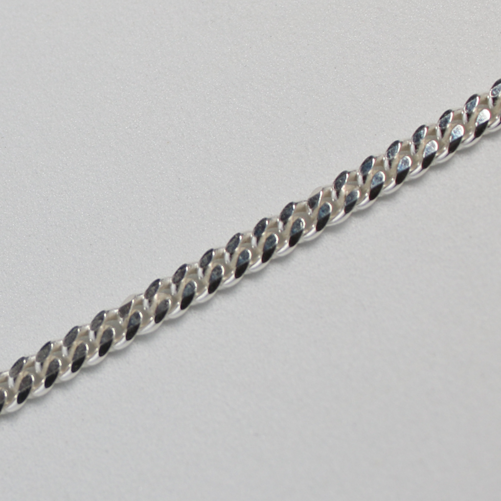 Sterling 3.5mm Diamond Cut Curb Chain Necklace