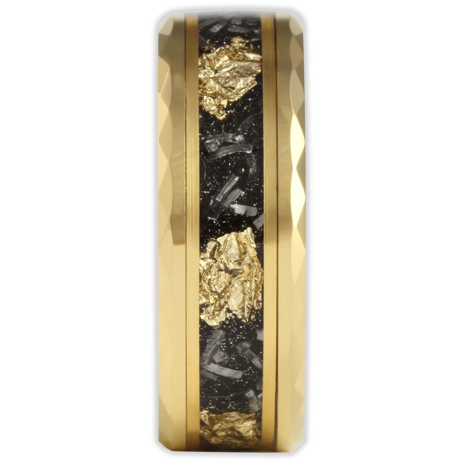Golden Flake 8mm Wonder Ring Size O - Clearance 1158