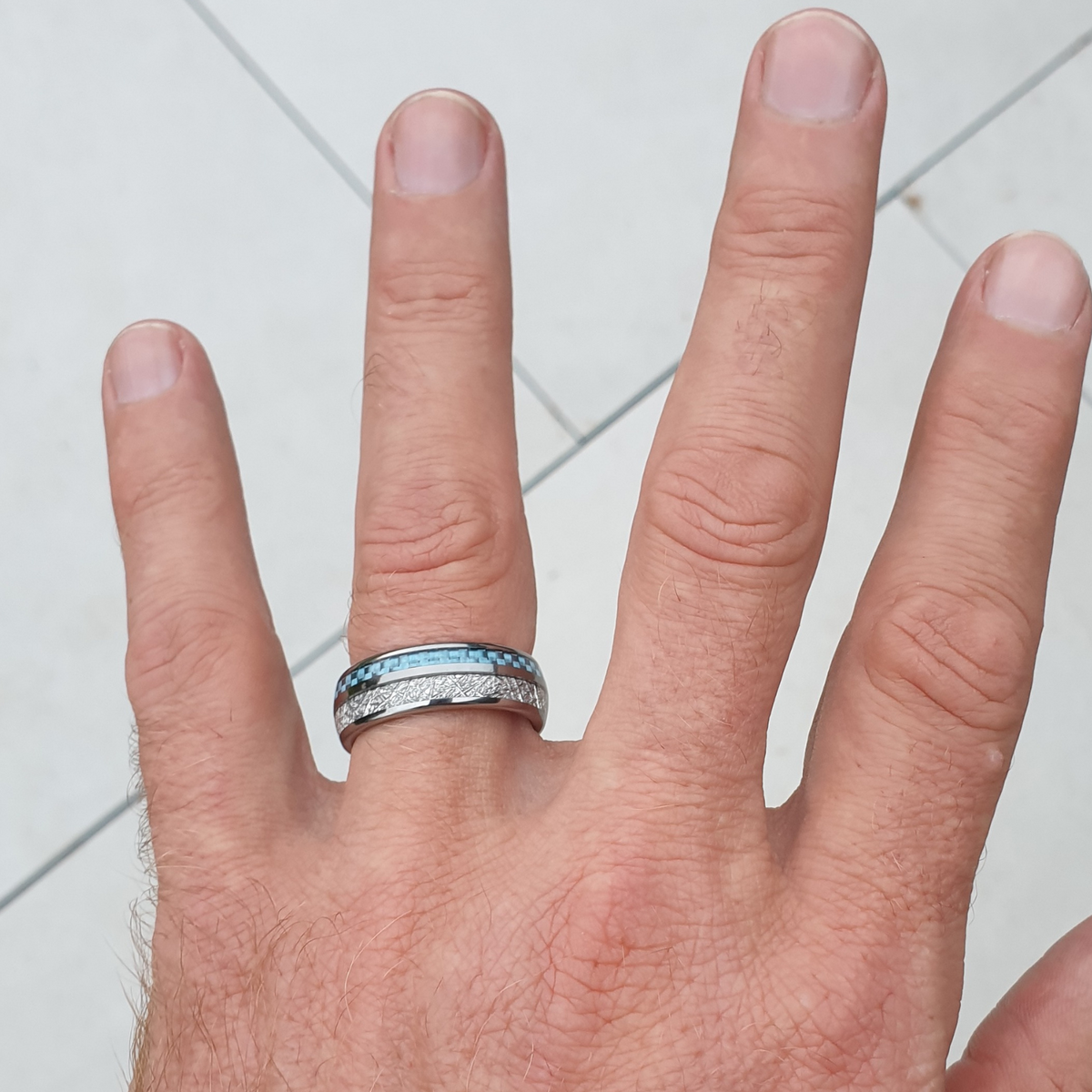 The Steely Blue 8mm Wonder Ring Size z - Clearance 1166