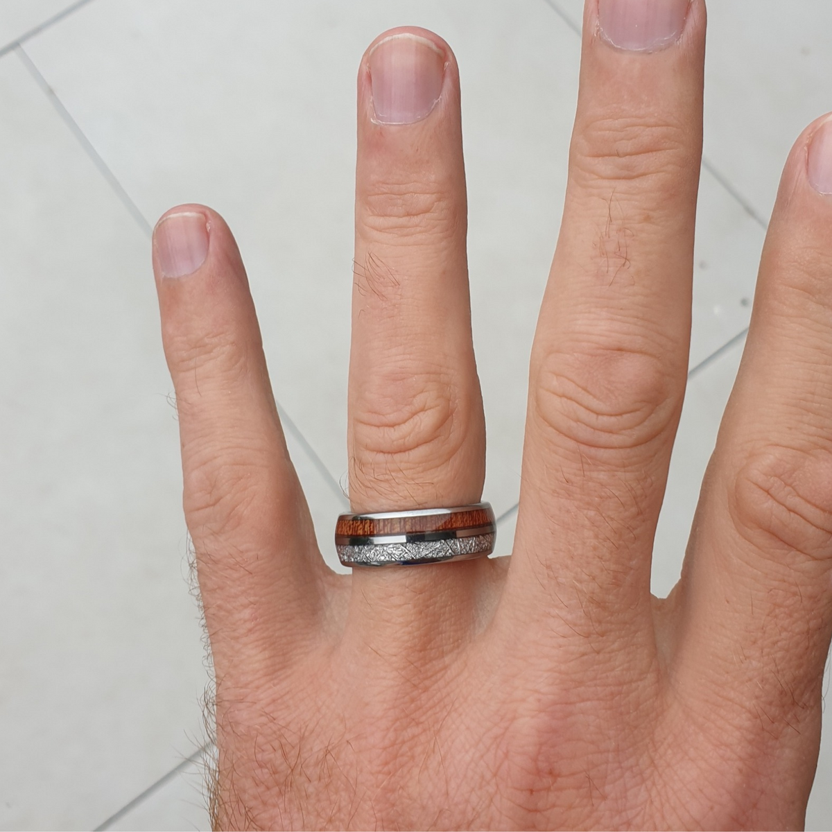 The Wood and Steel 8mm Wonder Ring Size Z+1 - Clearance 1160
