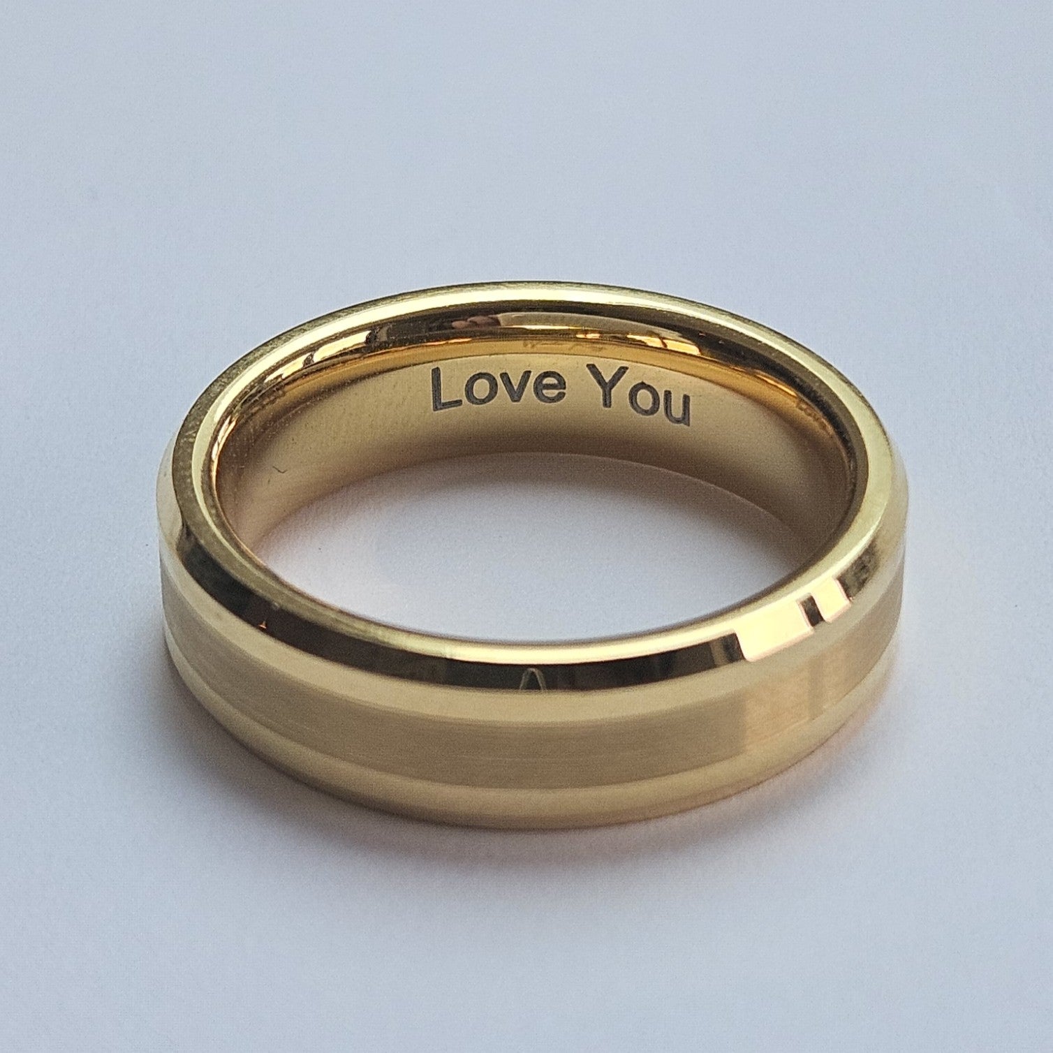 Gold Brushed 6mm Wonder Ring Size r - Clearance 1070