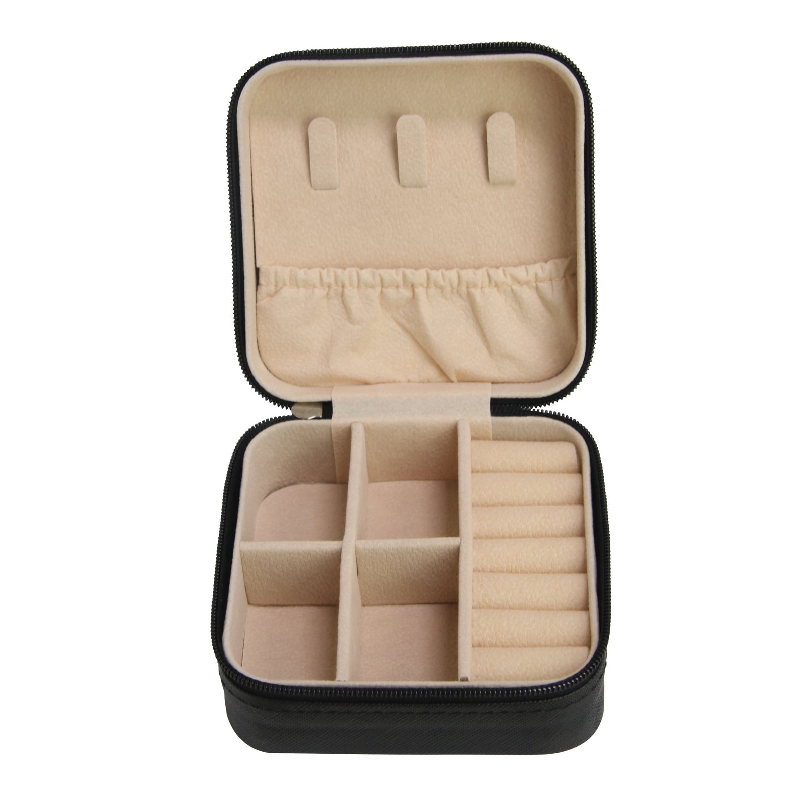 Black Medium Zipped Travel Jewellery Box
