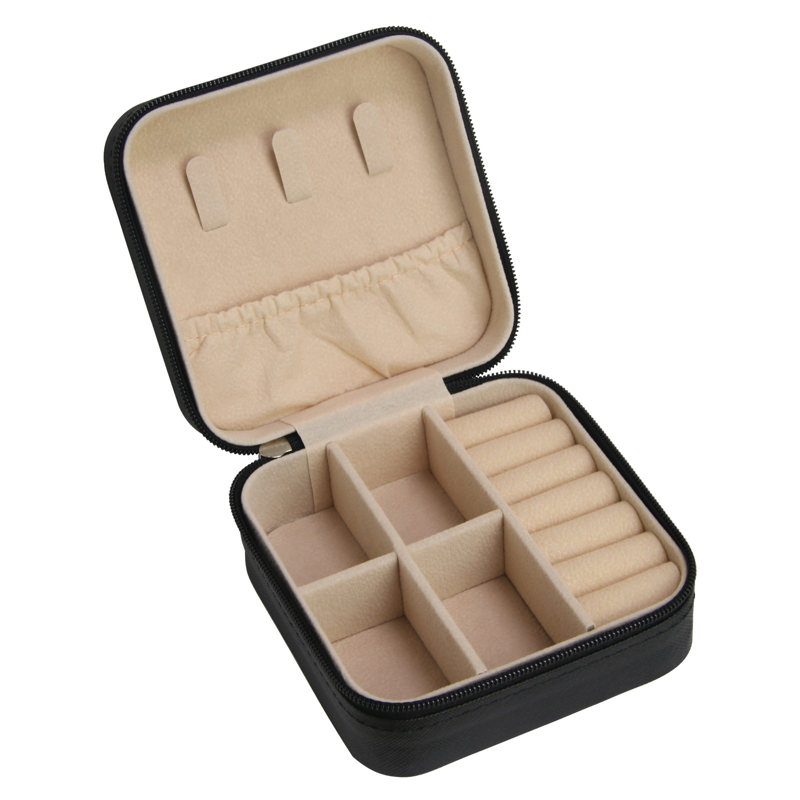 Black Medium Zipped Travel Jewellery Box