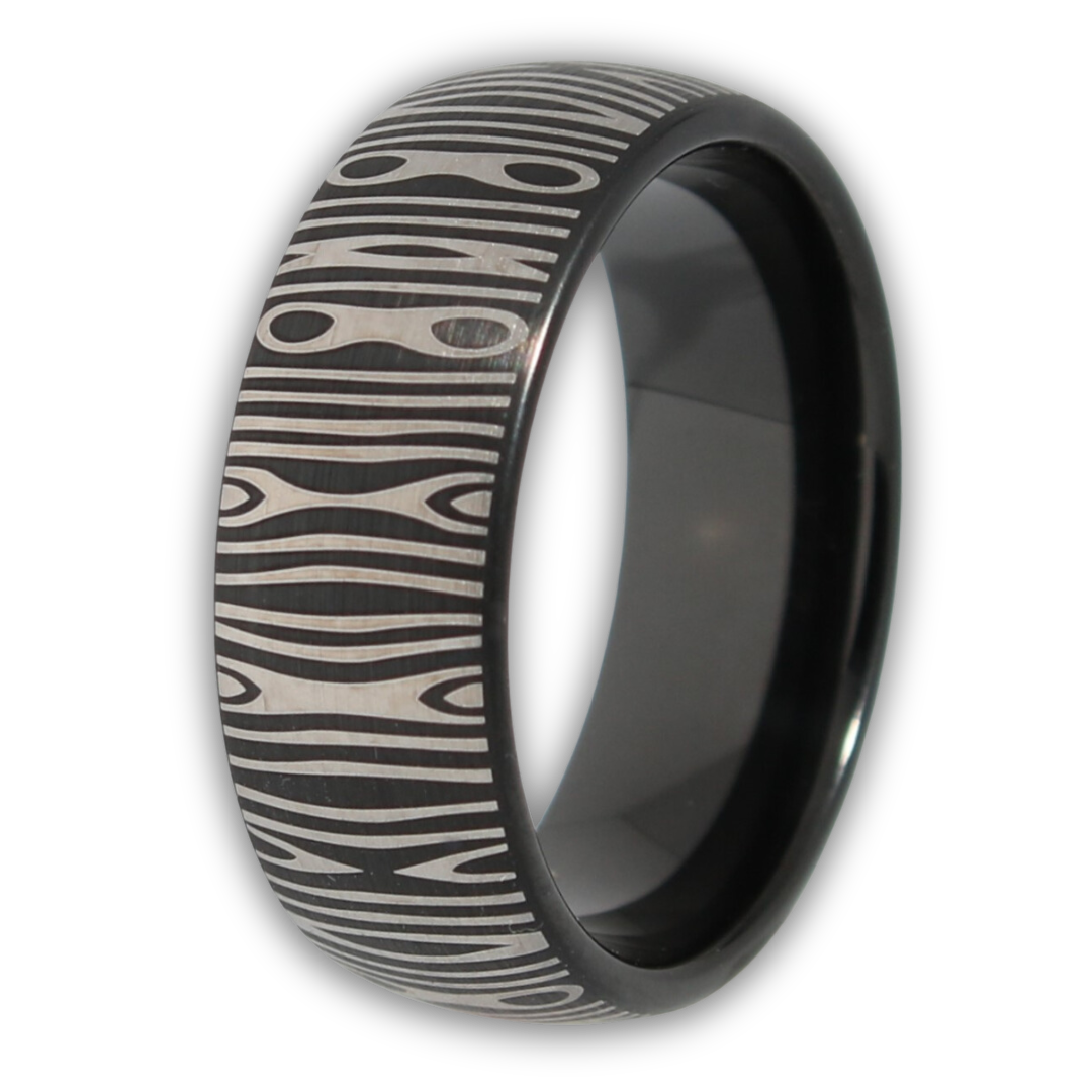 Solid black mens 2025 wedding bands