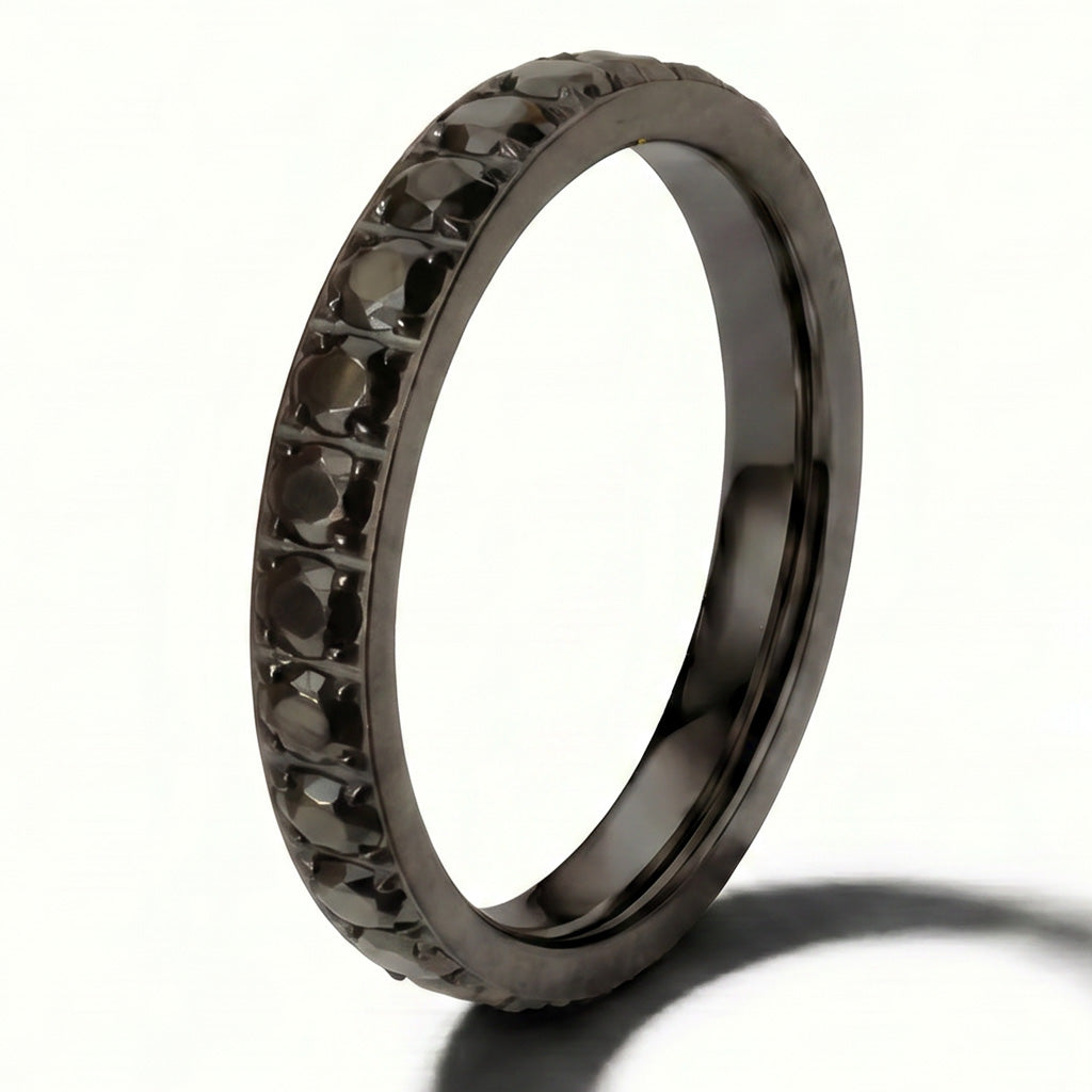 3mm Full Glitz Eternity Ring Cubic Zirconia Stacking Ring