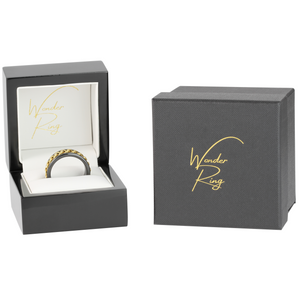 Black with Gold Rotating Chain 8mm Wonder Ring