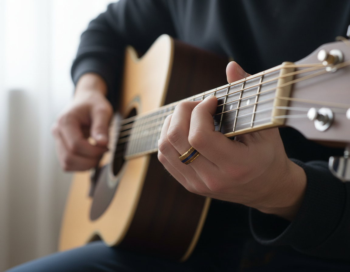 Blue Opal Guitar String 8mm Wonder Ring