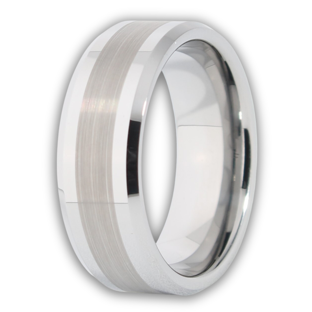 8mm Brushed Tungsten Wonder Ring
