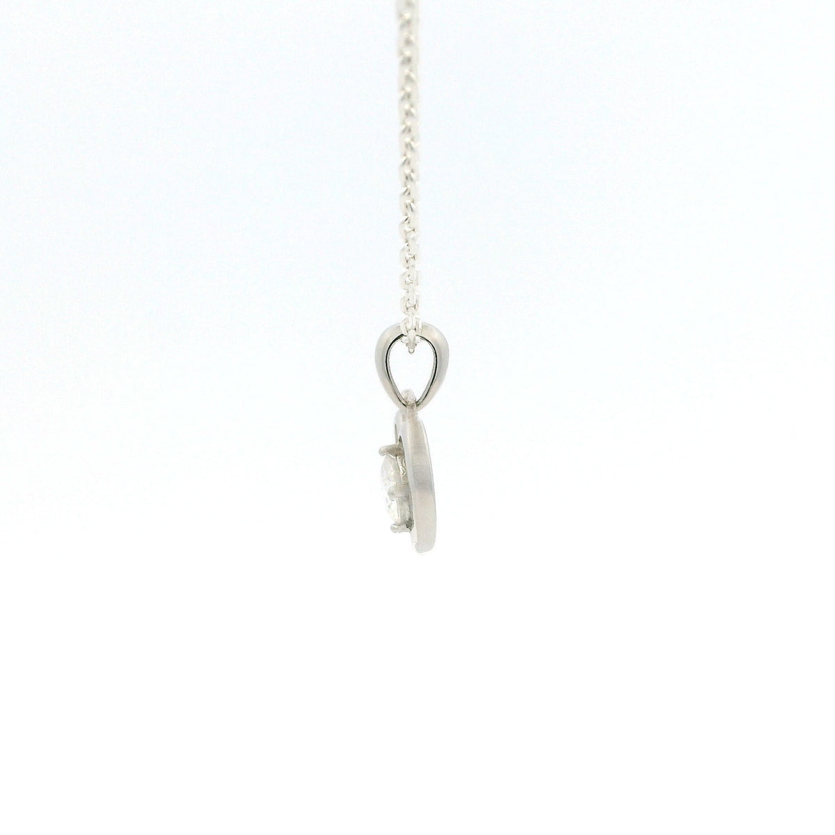 White Gold Moissanite Cat Silver Dazzle Pendant Necklace