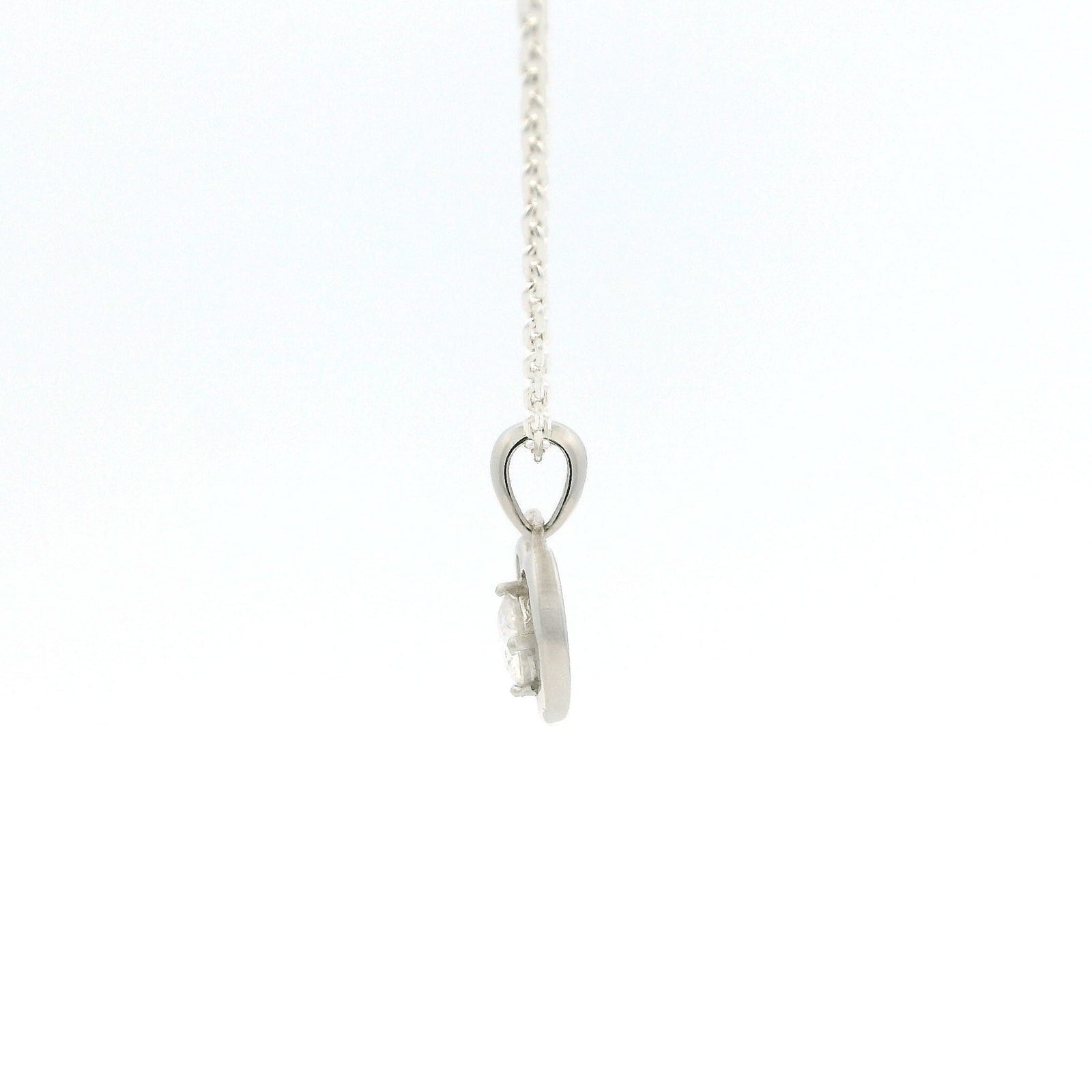 White Gold Moissanite Cat Silver Dazzle Pendant Necklace