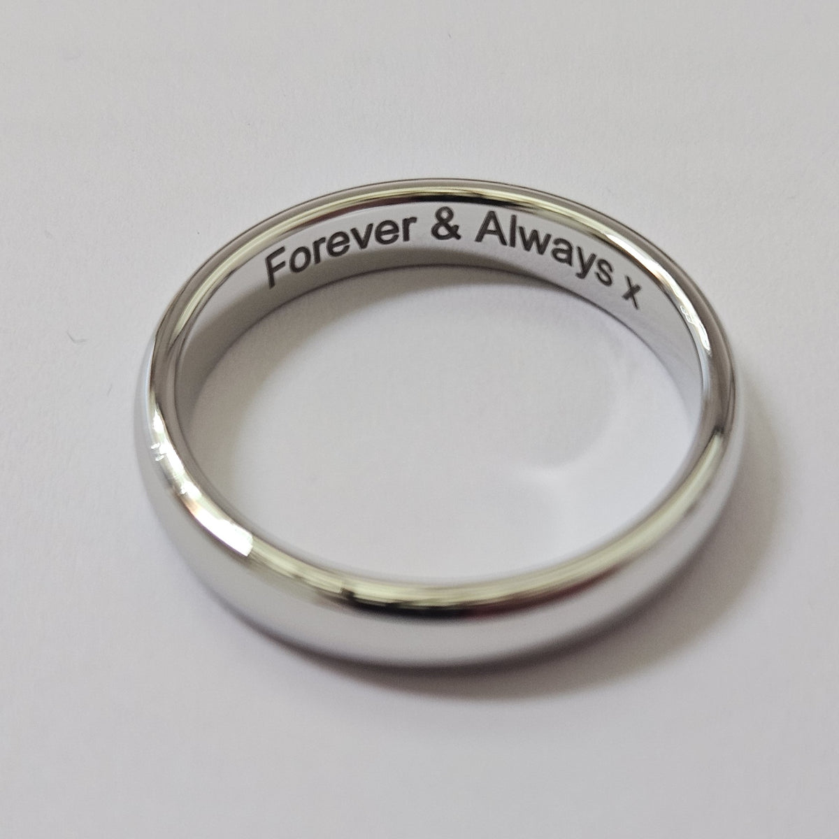 White Gold 4mm Wonder Ring Size V - Clearance 1021