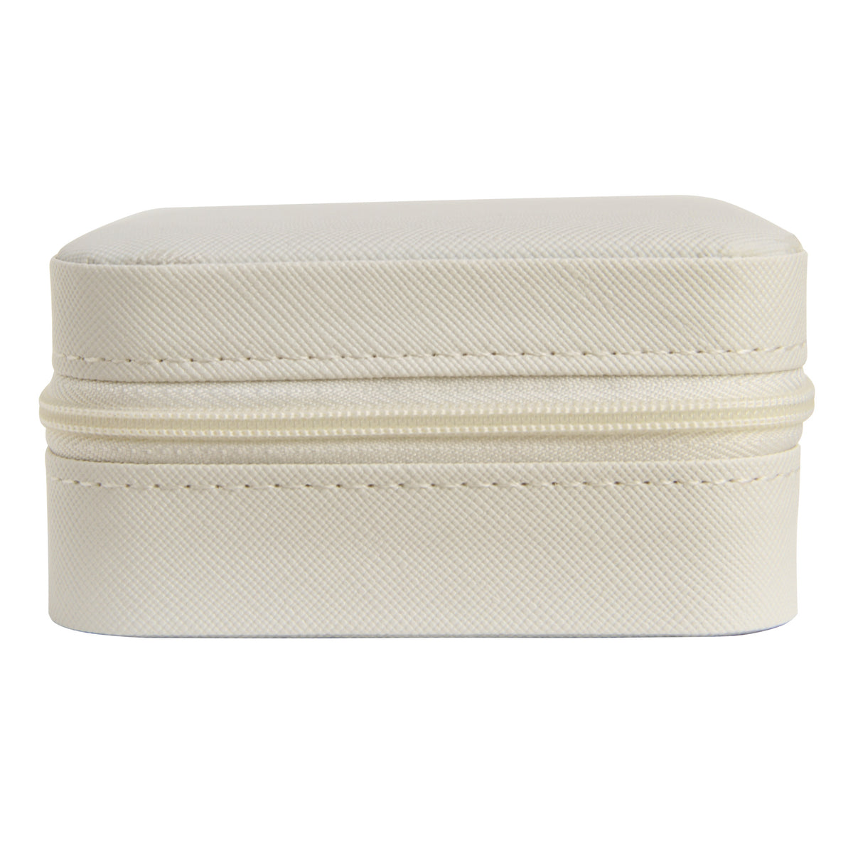 White Medium Zipped Travel Jewellery Box