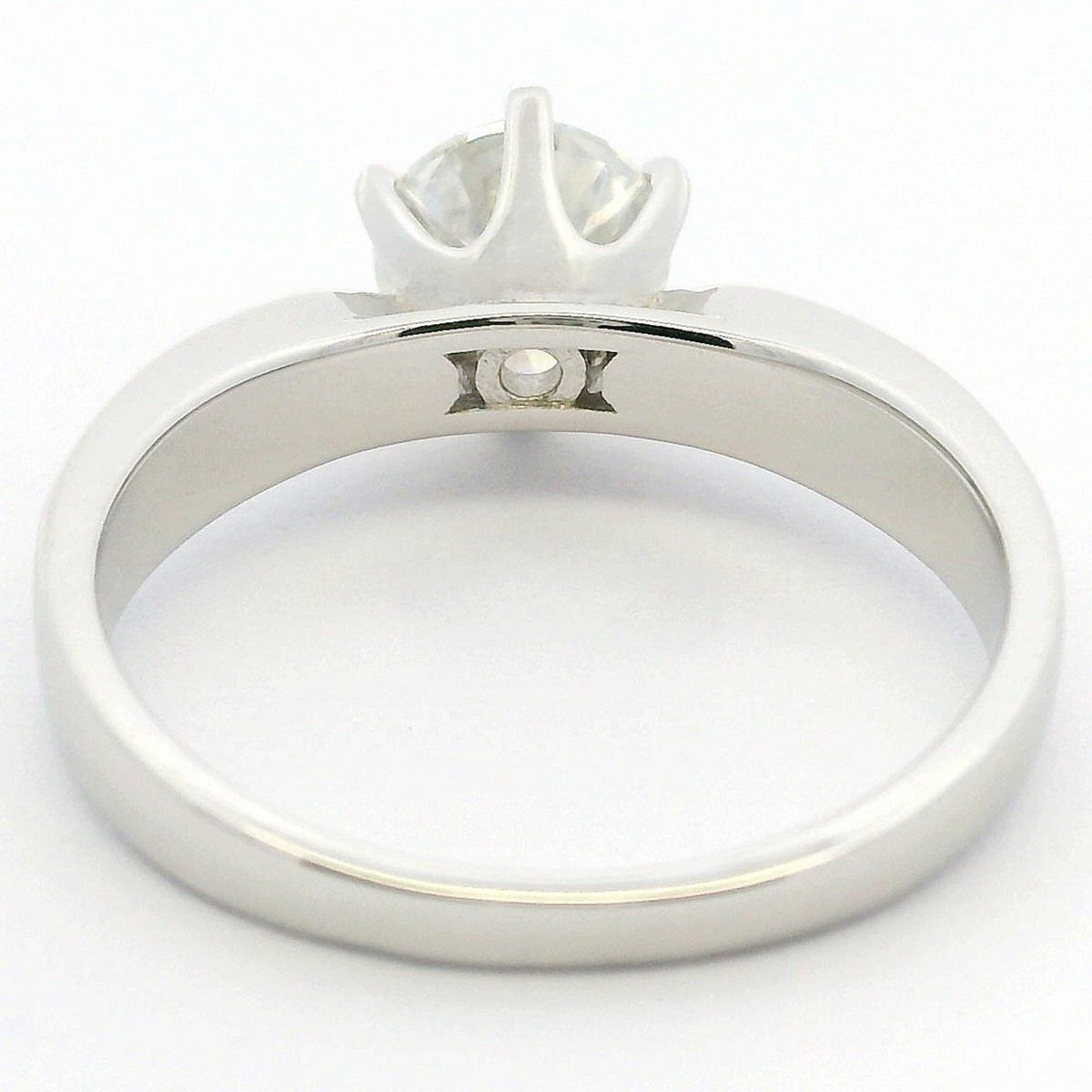 1ct Round Brilliant Moissanite Engagement Ring | White Gold Wide Dazzle Ring