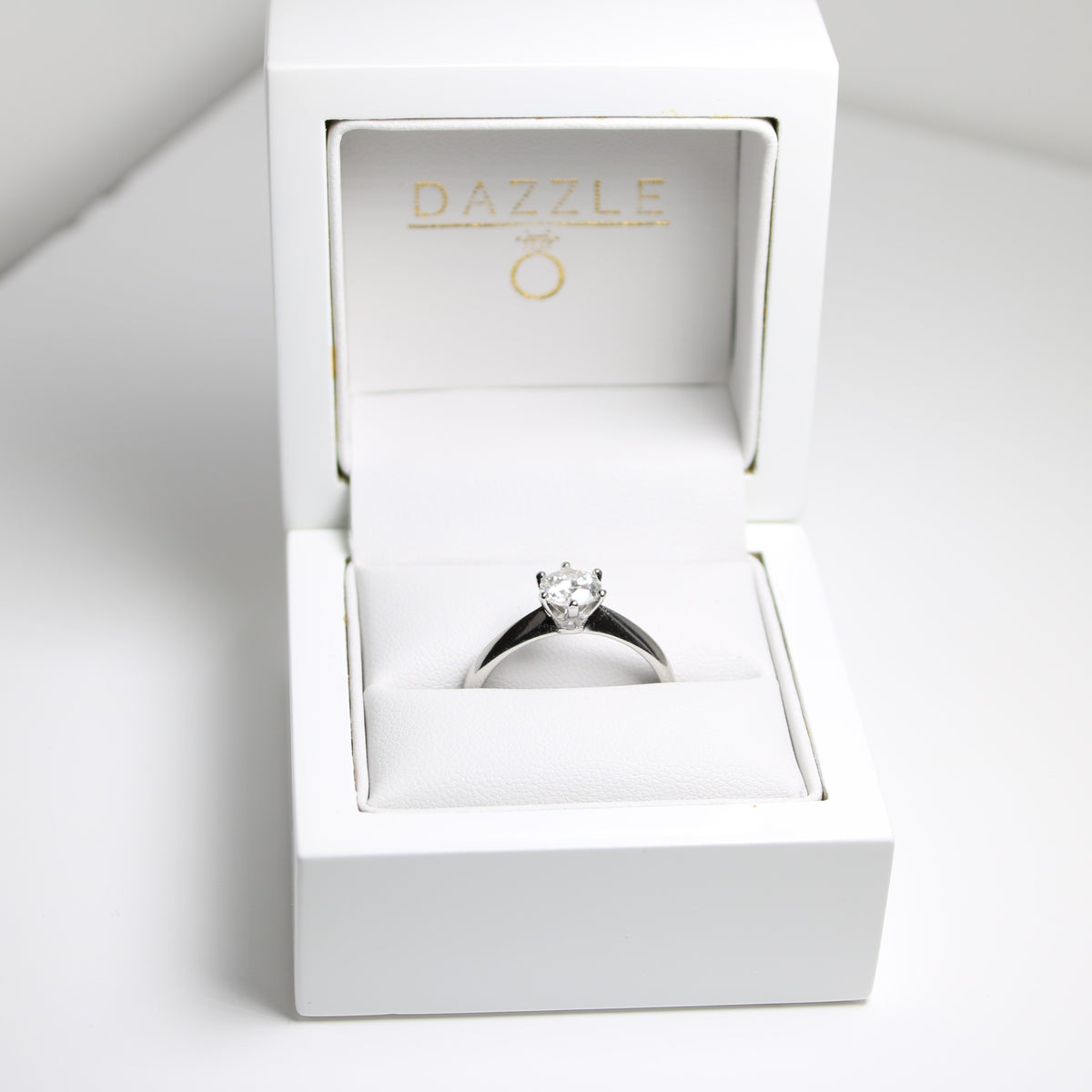 Sterling Silver 1ct Moissanite Solitaire Dazzle Ring