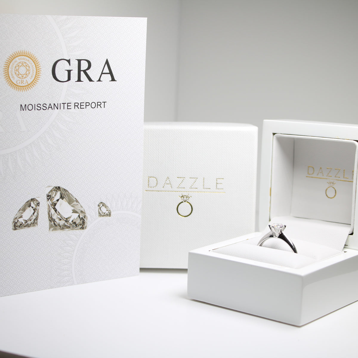 Sterling Silver 1ct Moissanite Solitaire Dazzle Ring