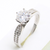 White Gold 1ct Round Moissanite Wide Dazzle Ring