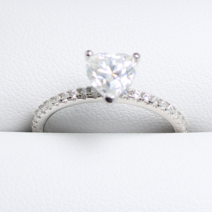 White Gold 1ct Heart Moissanite Slimline Dazzle Ring