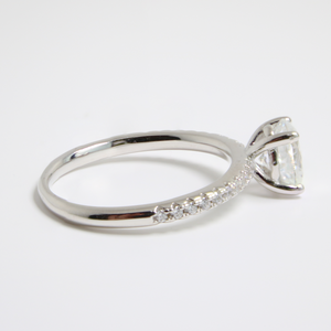 White Gold 1ct Heart Moissanite Slimline Dazzle Ring