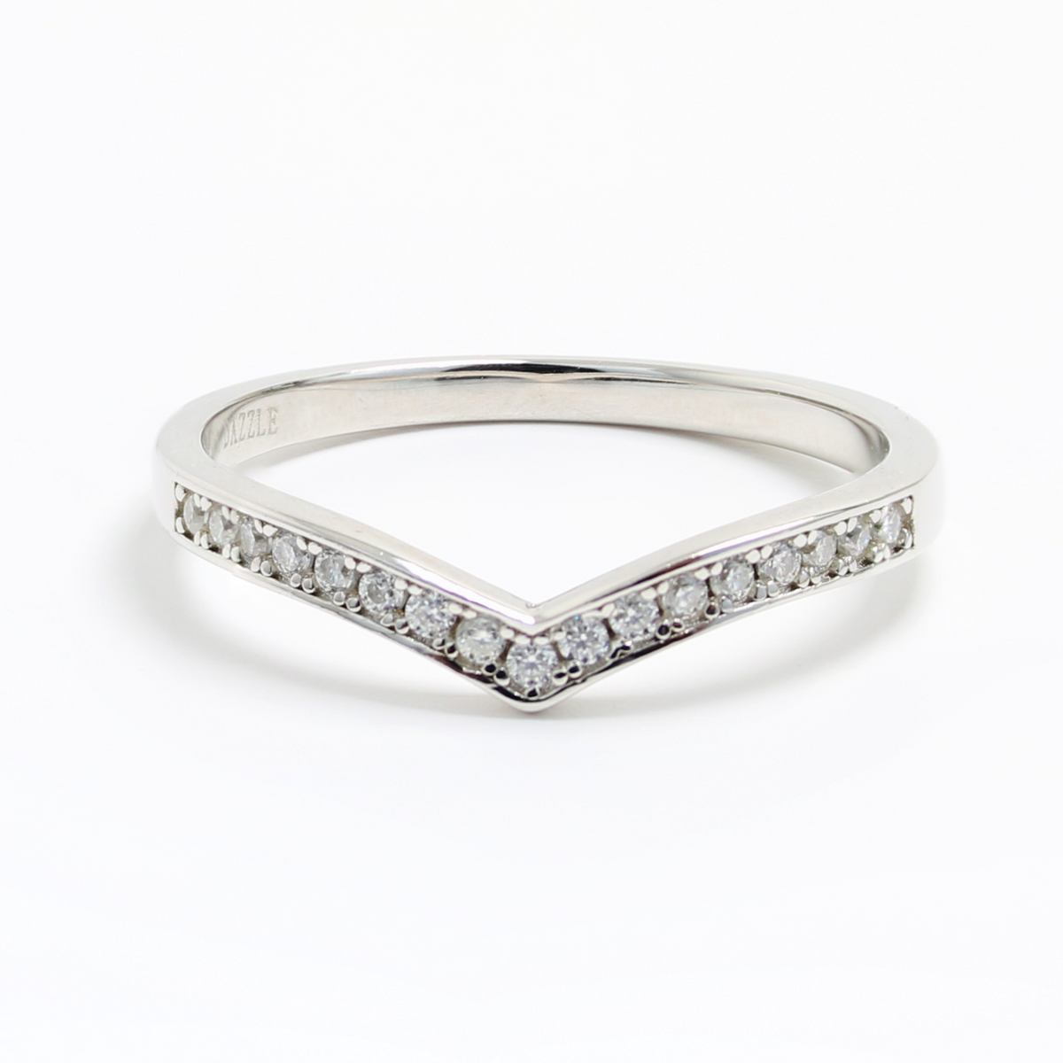 White Gold Wishbone Moissanite Dazzle Ring