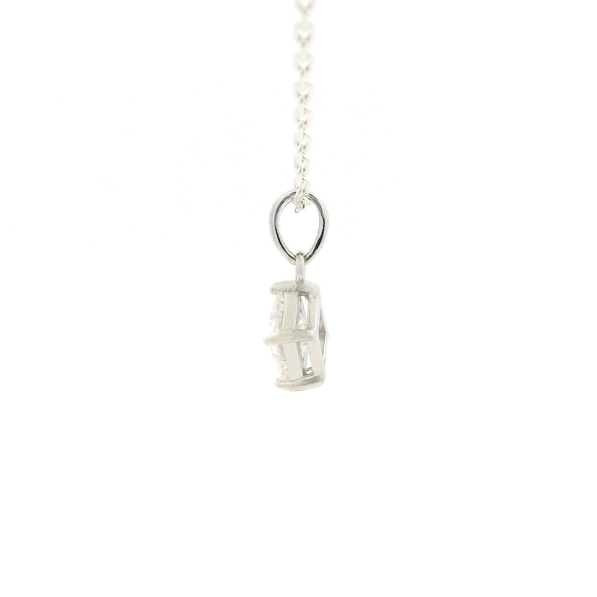 White Gold 1ct Diamond Moissanite Silver Dazzle Pendant Necklace
