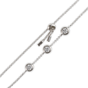 1ct White Gold Round Moissanite Enclosed Silver Dazzle Bracelet