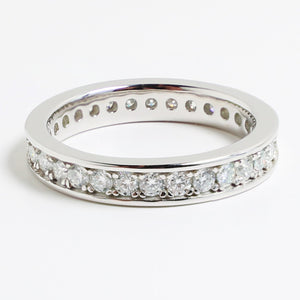 White Gold 1ct Round Moissanite Full Eternity Dazzle Ring