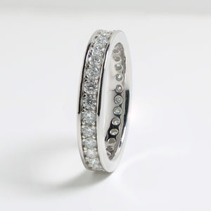 White Gold 1ct Round Moissanite Full Eternity Dazzle Ring