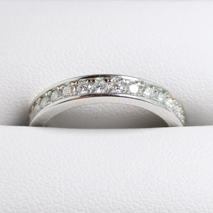 White Gold 1ct Round Moissanite Full Eternity Dazzle Ring