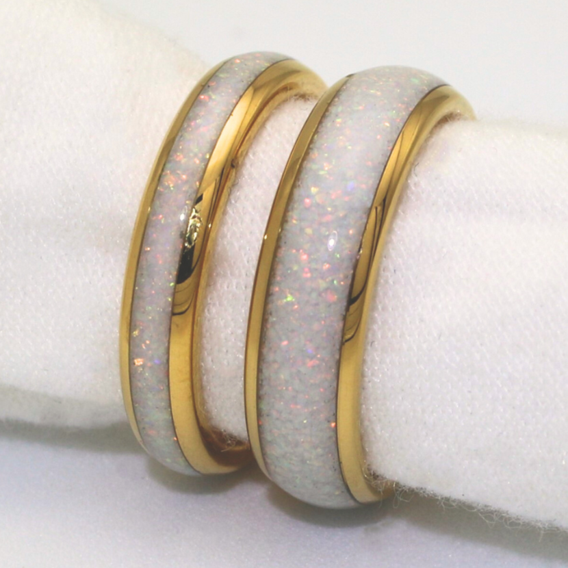 The Rose Gold White Opal Wonder Ring Set