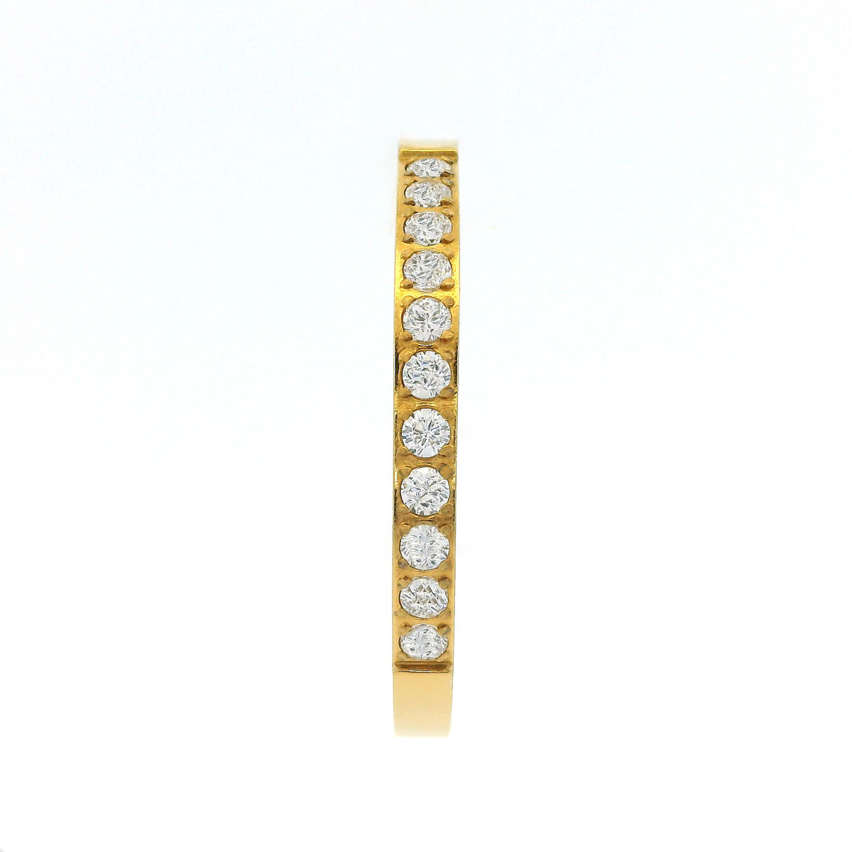 2mm Gold Half Glitz Eternity Ring | Cubic Zirconia Stacking Ring