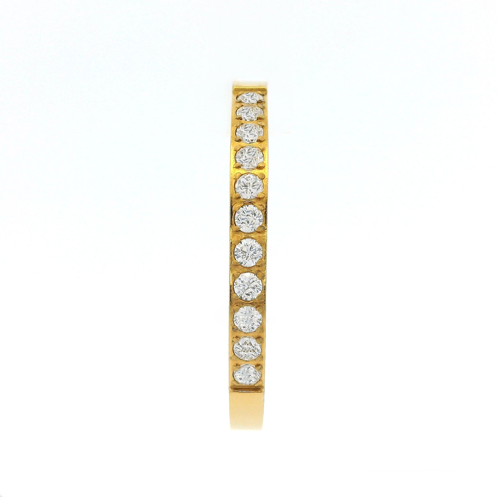 2mm Gold Half Glitz Eternity Ring | Cubic Zirconia Stacking Ring