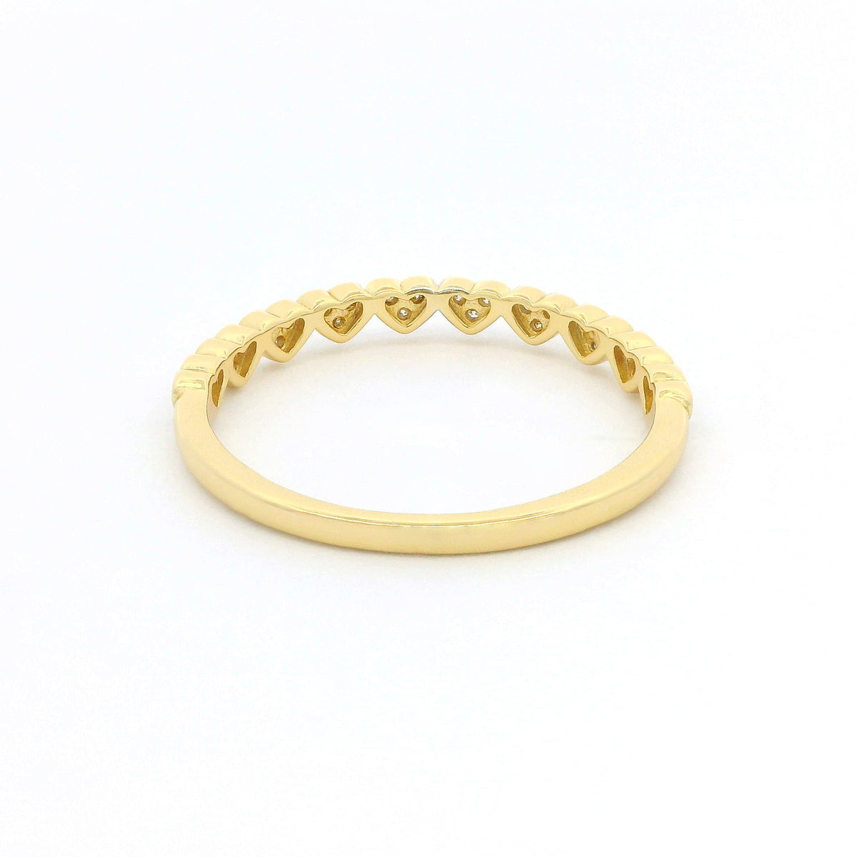 Gold Heart Moissanite Half Eternity Slimline Dazzle Ring