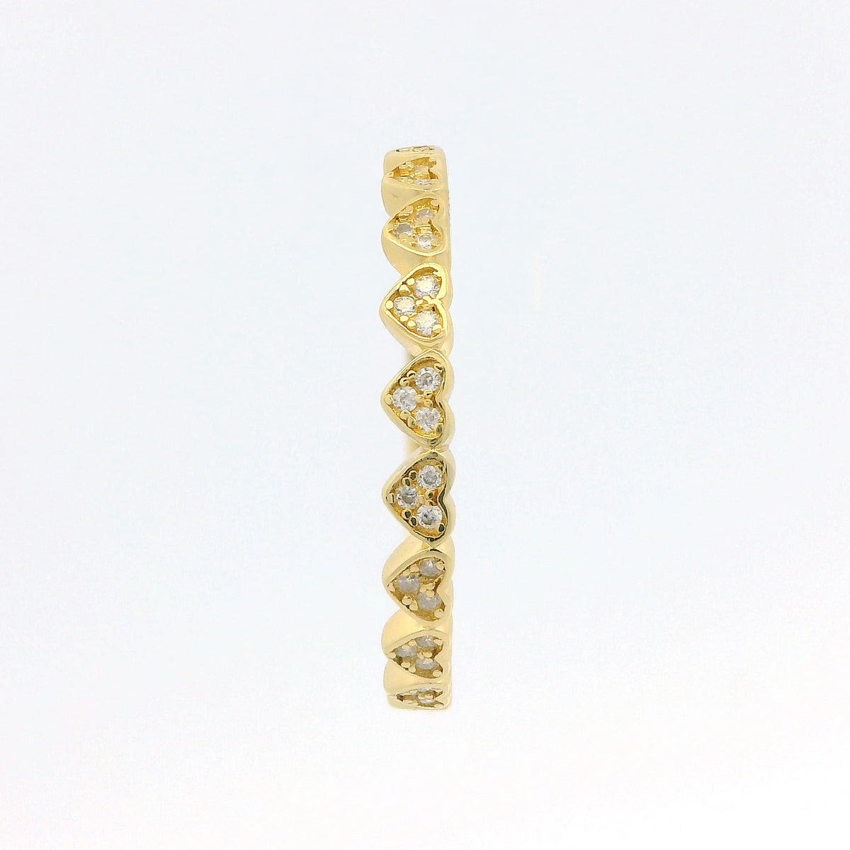 Gold Heart Moissanite Half Eternity Slimline Dazzle Ring