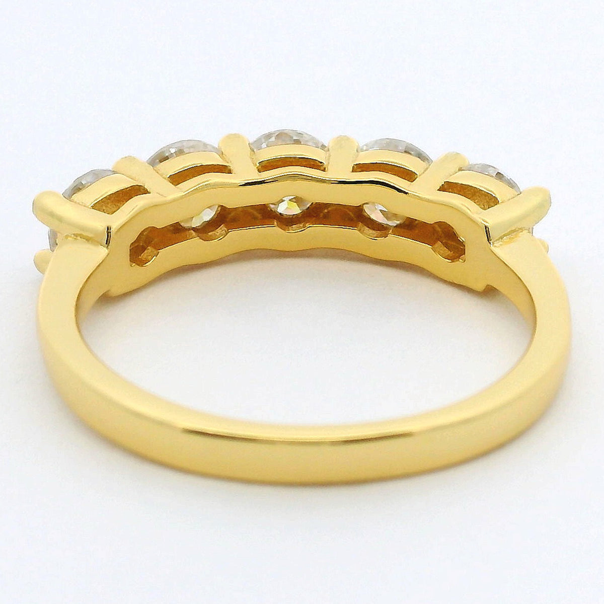 Gold 1.5ct Moissanite 5 Stone Dazzle Ring