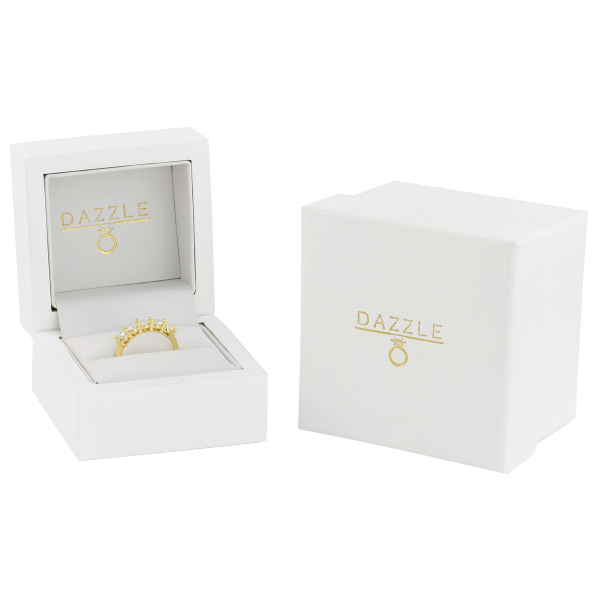 Gold 1.5ct Moissanite 5 Stone Dazzle Ring