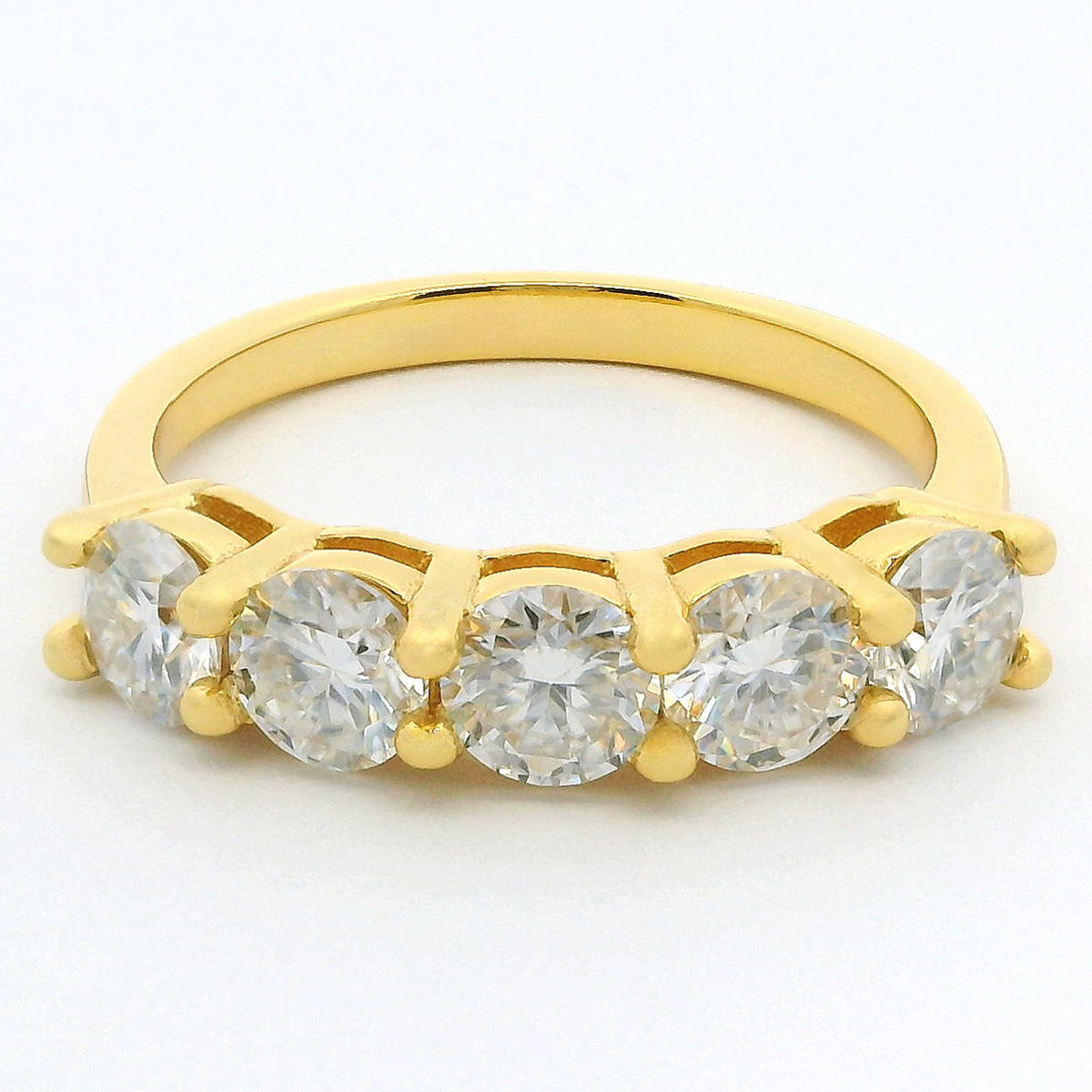Gold 1.5ct Moissanite 5 Stone Dazzle Ring