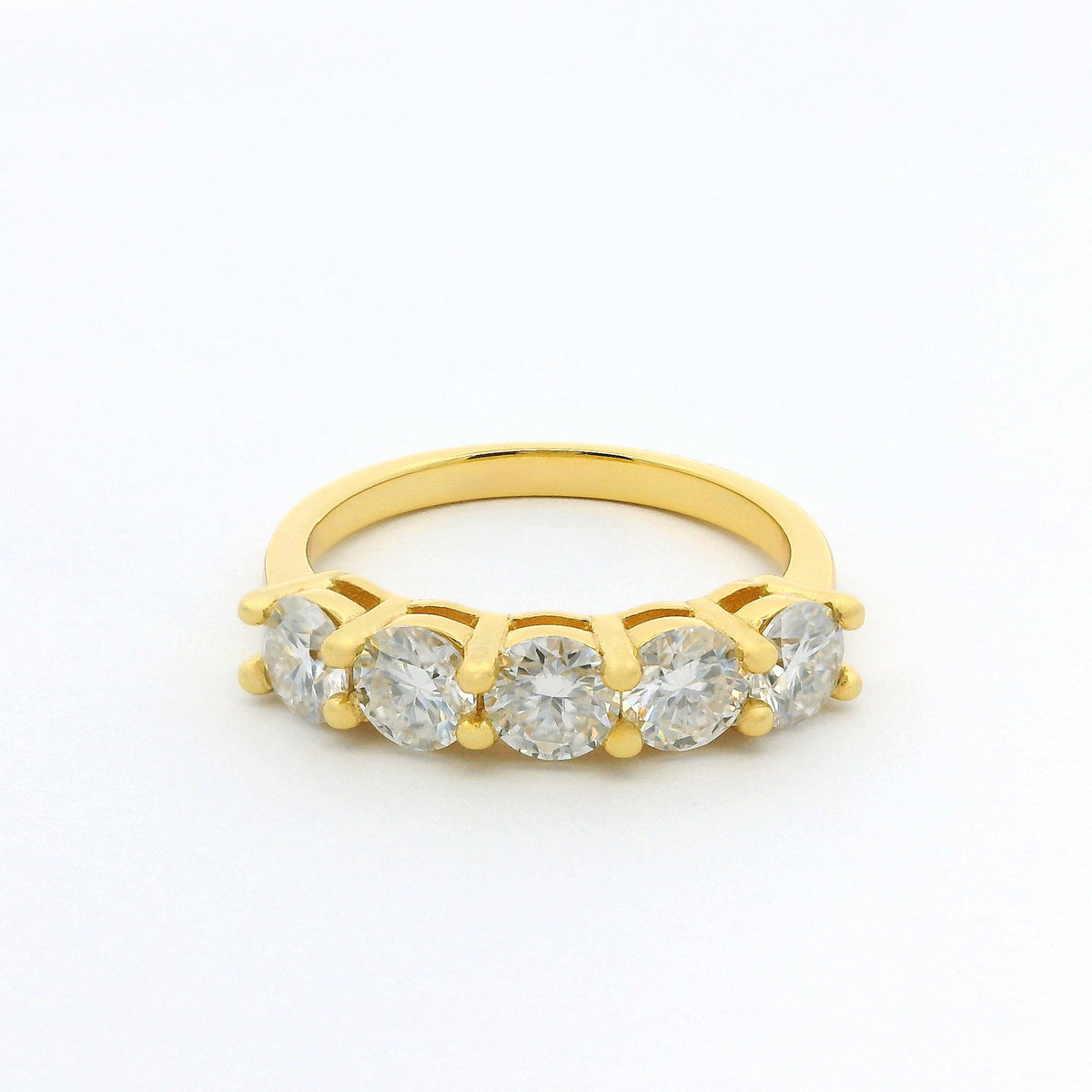 Gold 1.5ct Moissanite 5 Stone Dazzle Ring