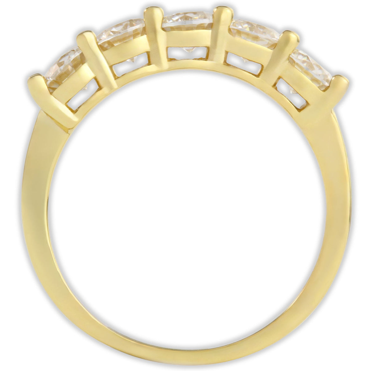 Gold 1.5ct Moissanite 5 Stone Dazzle Ring