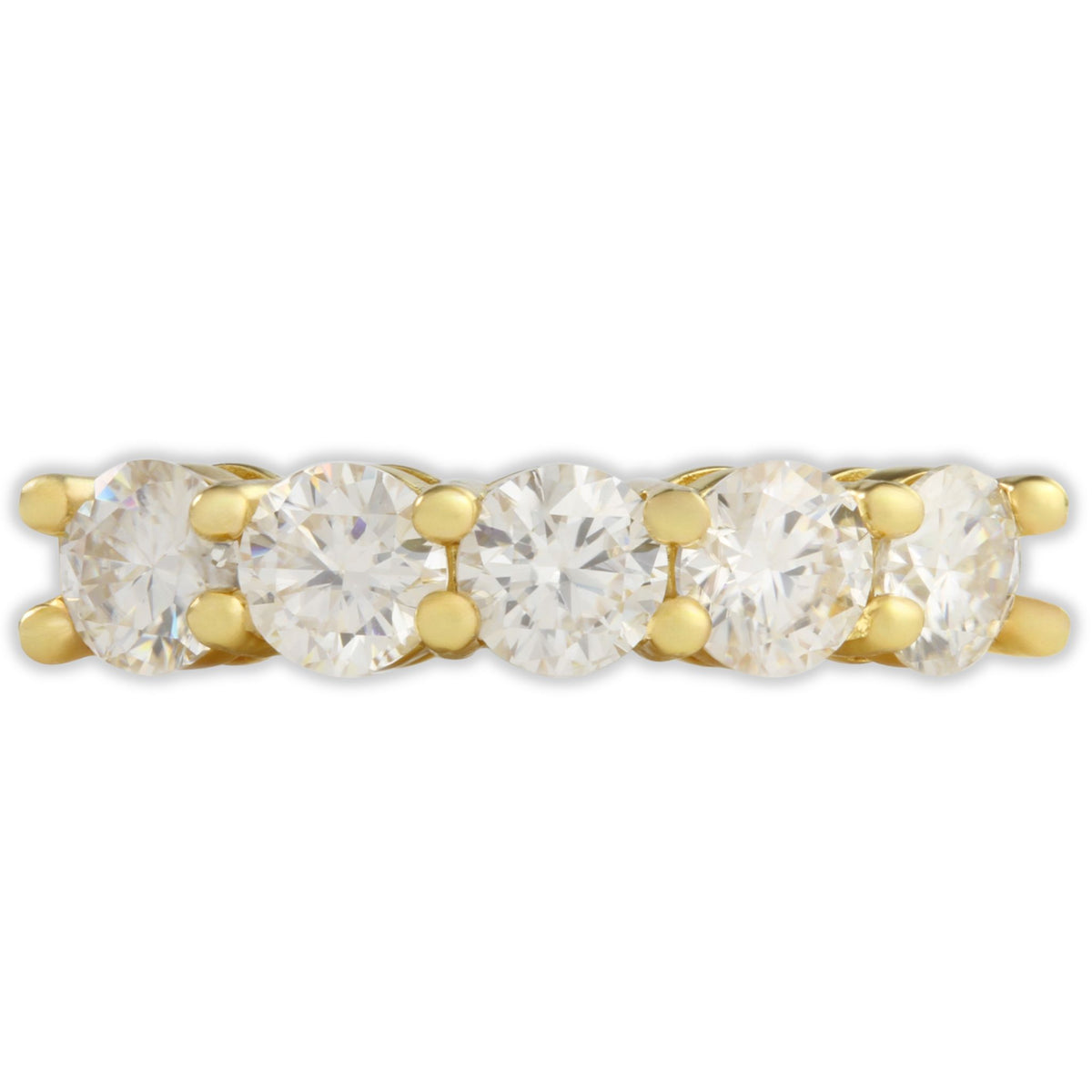 Gold 1.5ct Moissanite 5 Stone Dazzle Ring