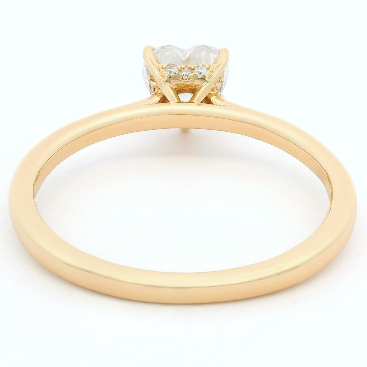 1ct Heart Moissanite Engagement Ring | 18K Gold Classic Dazzle Ring
