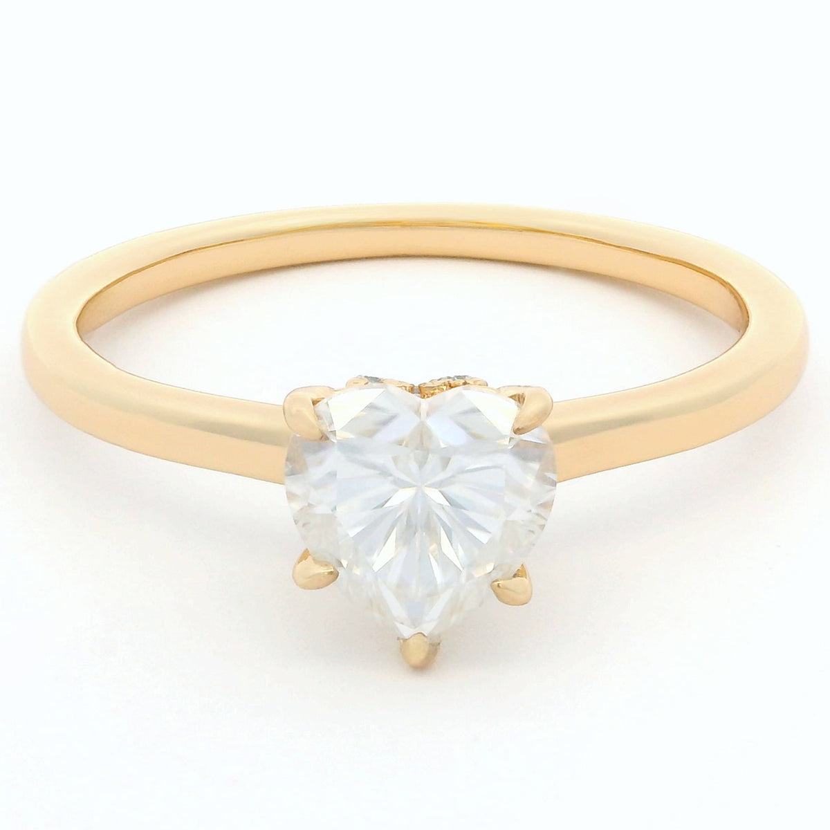 1ct Heart Moissanite Engagement Ring | 18K Gold Classic Dazzle Ring